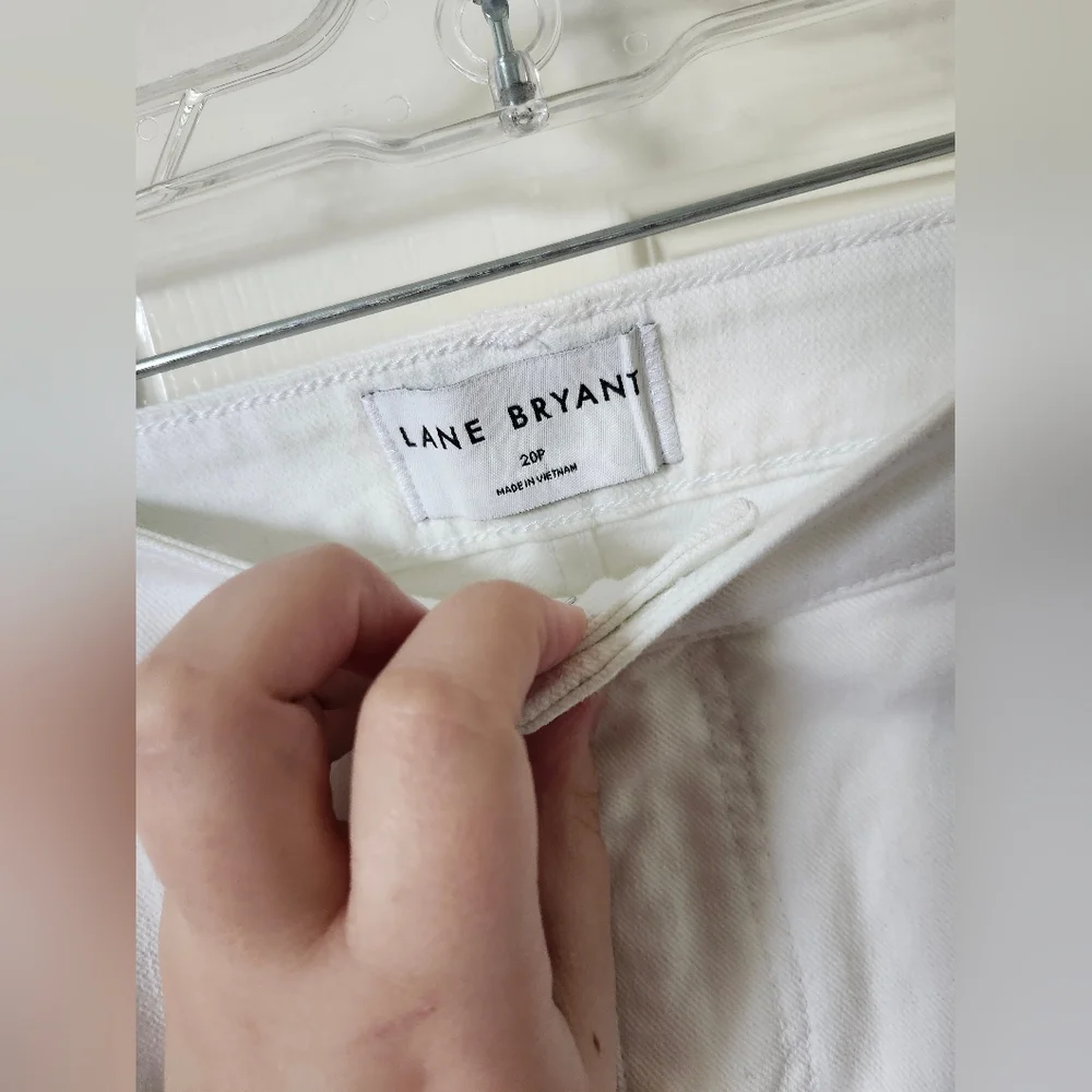 Lane Bryant Mid Rise White Ankle Cropped Jeans 20 Petite